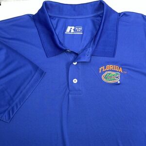 Russell Polo Shirt University of Florida Gators Logo Men XL 46-48 NCAA Polyester